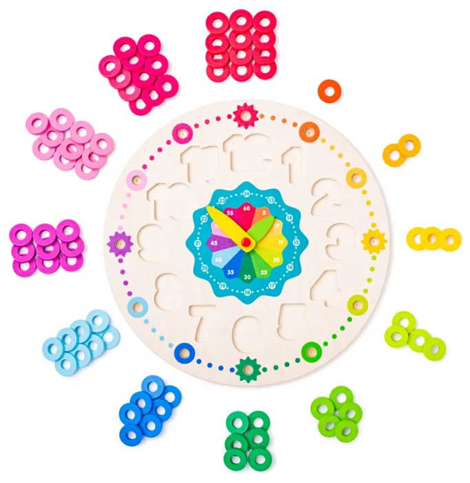 WOODY Didaktički drveni sat za decu 90222 - pogled 4