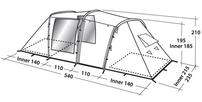 Easy Camp Šator za 4 osobe Huntsville Twin 120184 - pogled 4
