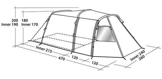 Easy Camp Šator za 4 osobe Huntsville 400 120265 - pogled 4