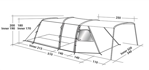 Easy Camp Šator za 6 osoba Huntsville 600 120267 - pogled 4