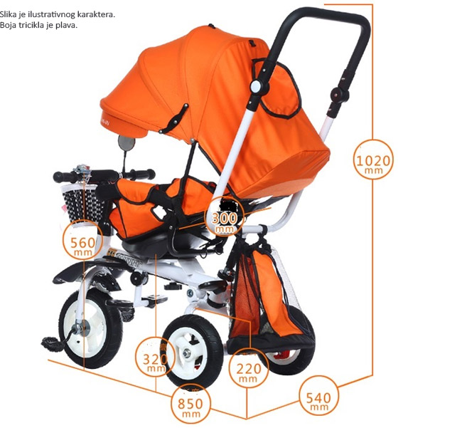 Tricikl Guralica Playtime Relax 413 Plava - pogled 4