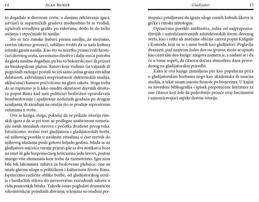 Gladijator, Alan Bejker - pogled 4