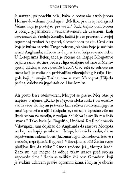 Deca Hurinova, Dž.R.R. Tolkin - pogled 4