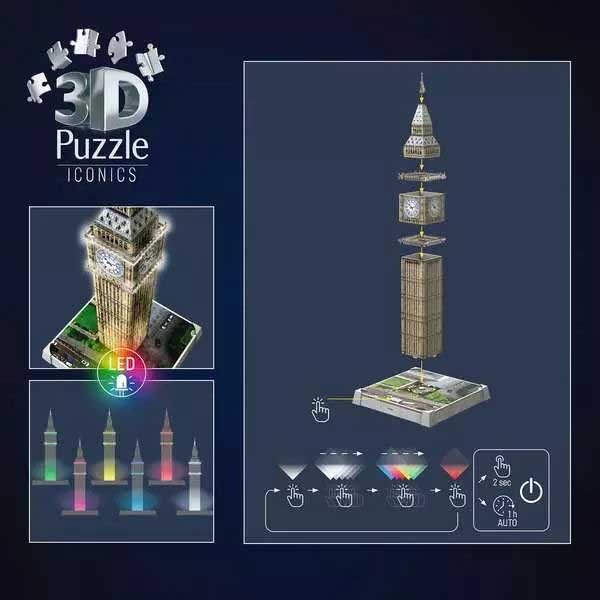 Ravensburger 3D Puzzle sa LED svetlom Big Ben u Londonu - pogled 4