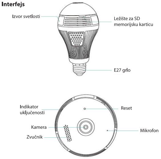 IP Wi-Fi kamera u obliku sijalice WFIP-5100 - pogled 4
