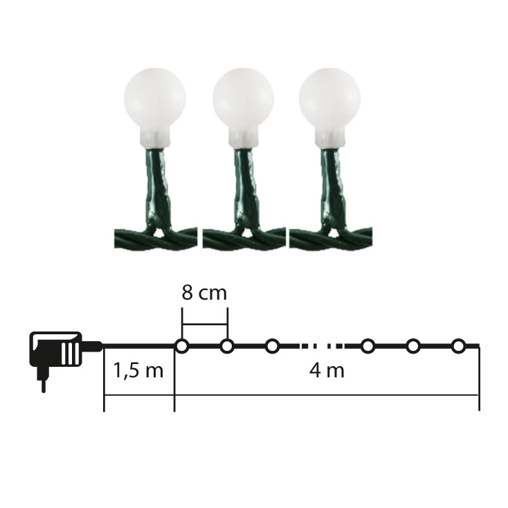 Novogodišnje lampice za jelku sa 50 toplo belih LED dioda KII50B/WW - pogled 4