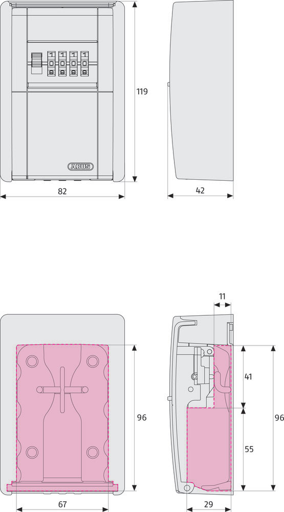 Mini sigurnosni sandučić sa šifrom za zaključavanje Abus 787 - pogled 4