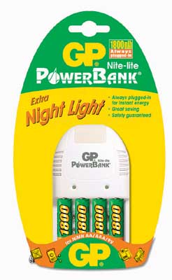 Gp PowerBank Nite-Lite - punjač za AA, AAA i baterije od 9V sa 4 NiMH baterije - pogled 4