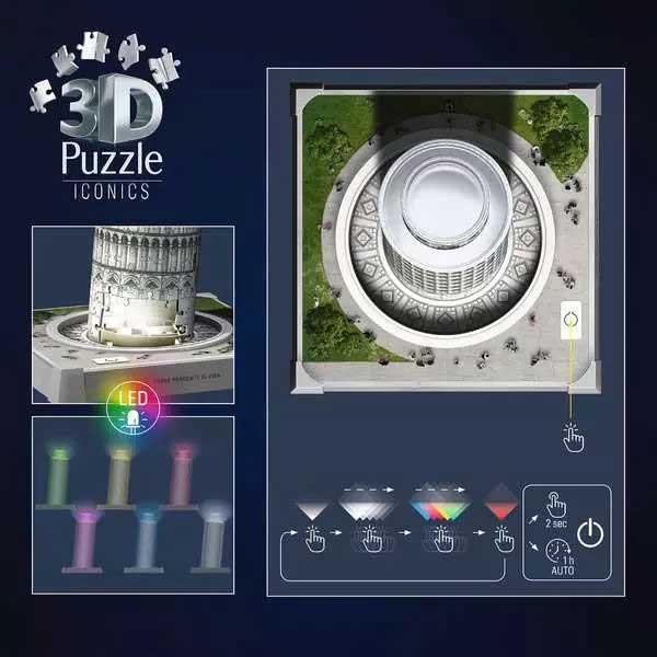 Ravensburger 3D Puzzle sa LED svetlom Krivi toranj u Pizi - pogled 4