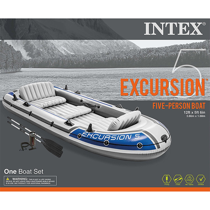 Intex Excursion 5 čamac za 5 osoba - set sa pumpom i veslima 68325 - pogled 4