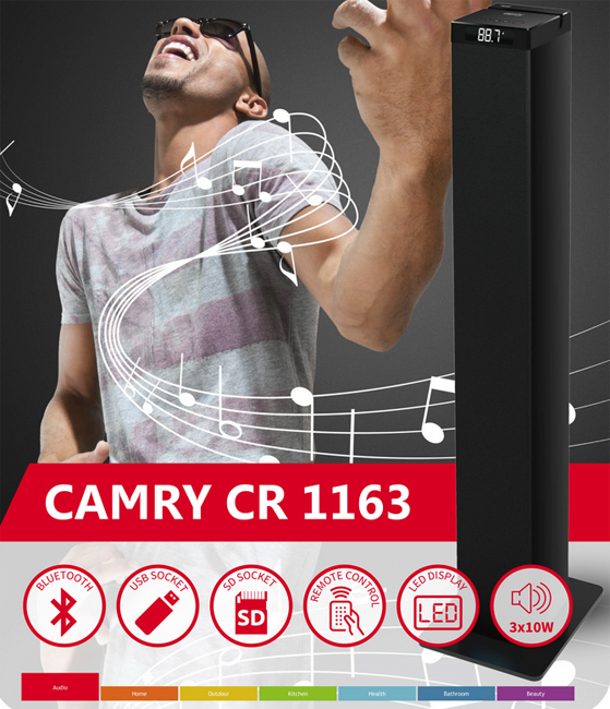 Camry Bluetooth stereo zvučnik SD USB FM radio CR1163 - pogled 4