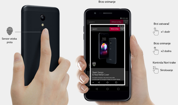 Mobilni telefon LG K11 SS Black 2/16 GB 13 Mpix - pogled 4