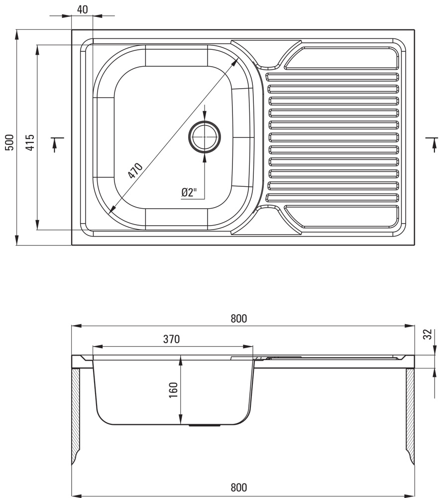 Inox sudopera Deante Tango 80/IX/0 ZM5 0110 - pogled 4