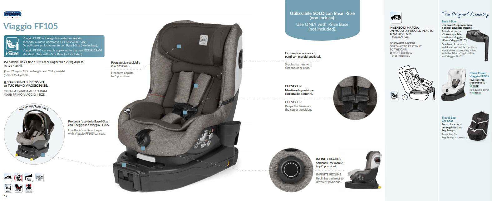 PEG PEREGO Autosedište VIAGGIO FF105 -20kg (71-105cm) Polo - pogled 4
