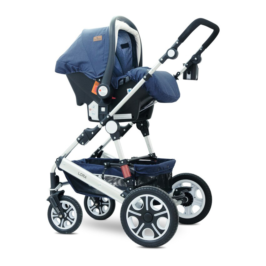 LORELLI Kolica za bebe LORA SET Dark Blue Birds - pogled 4