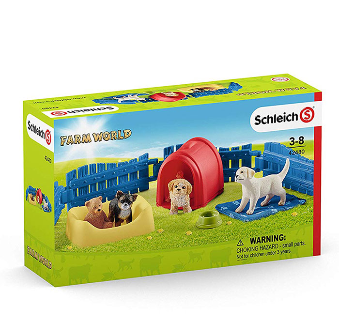 Schleich Figure Domaće životinje - Čuvanje štenaca u ogradi 42480 - pogled 4