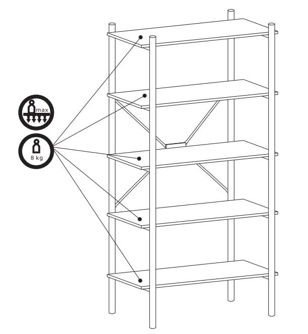 Visoka polica za knjige Vario - pogled 4