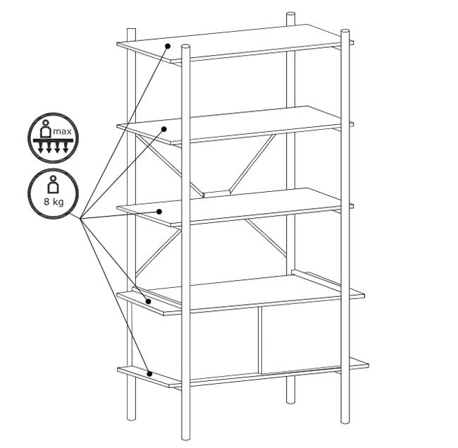 Visoka polica za knjige sa kliznim vratima Vario - pogled 4