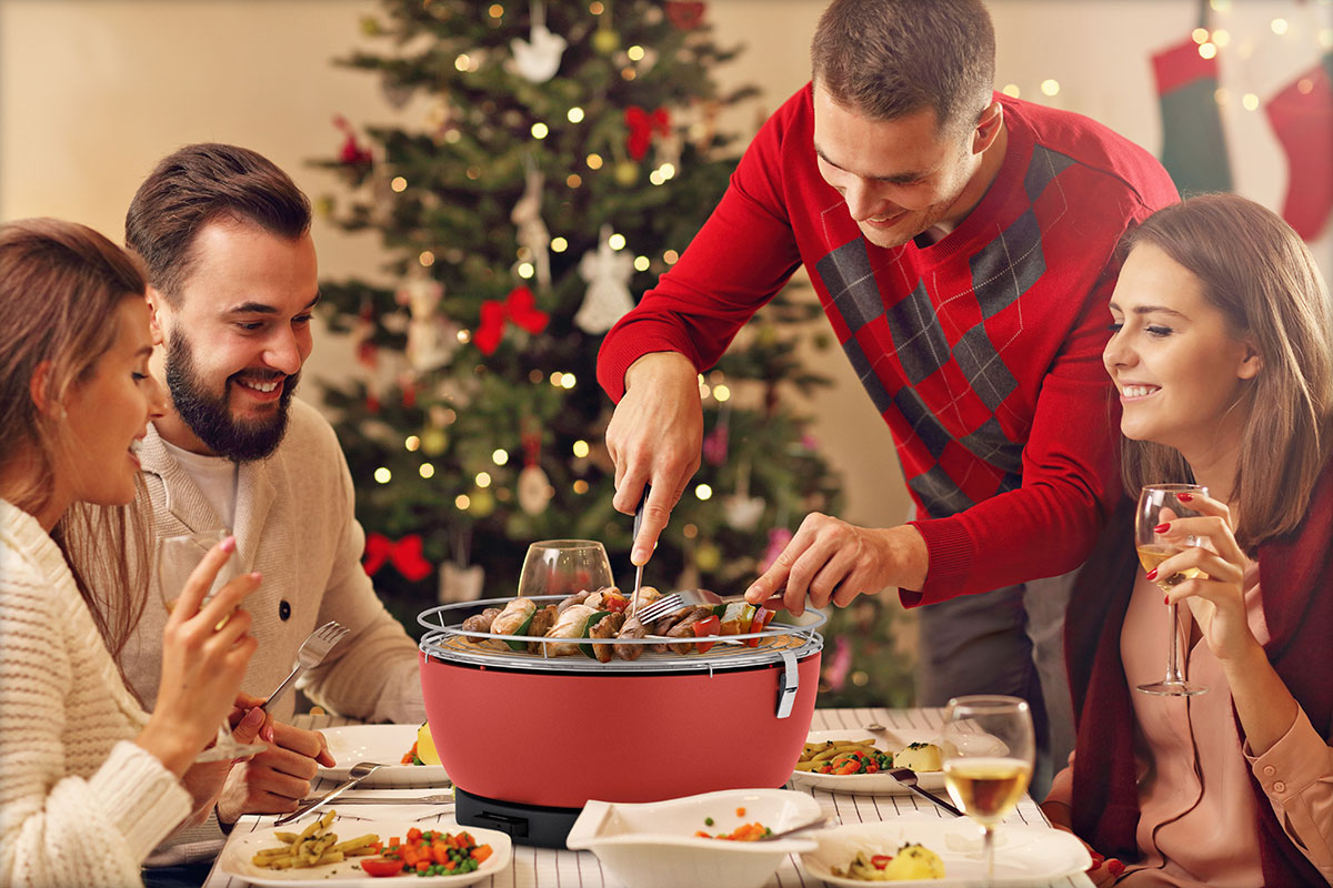 Feuerdesign Stoni roštilj na ćumur VESUVIO crveni - pogled 4