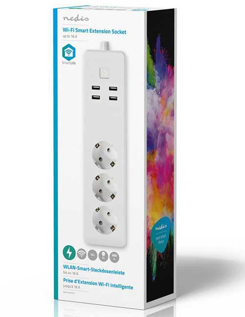 Smart Wi-Fi Produžni kabl 3680W 16A Nedis WIFIP310FWT - pogled 4