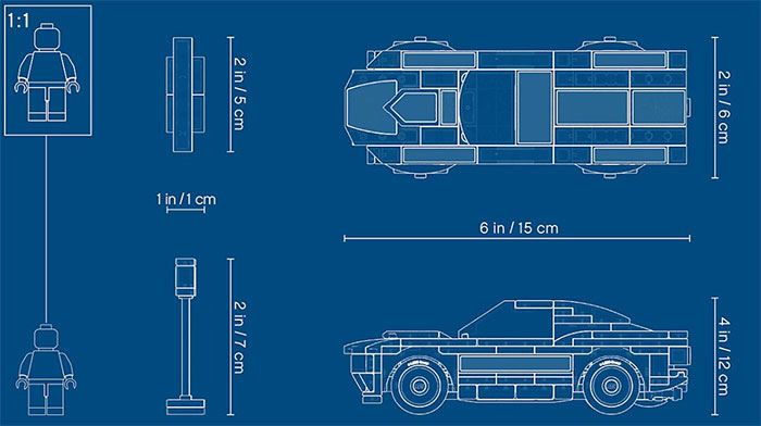 LEGO® Kocke Speed Champions - 1968 Ford Mustang Fastback 75884 - pogled 4