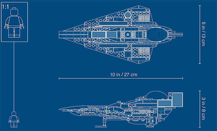 LEGO® STAR WARS™ Kocke - Anakins Jedi Starfighter 75214 - pogled 4