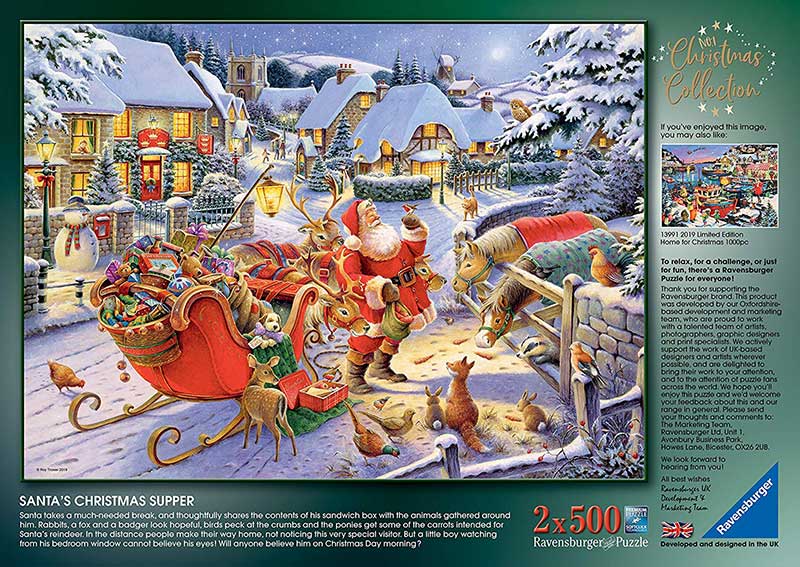 Ravensburger Puzle 2x500 delova - Novogodišnja čarolija - pogled 4