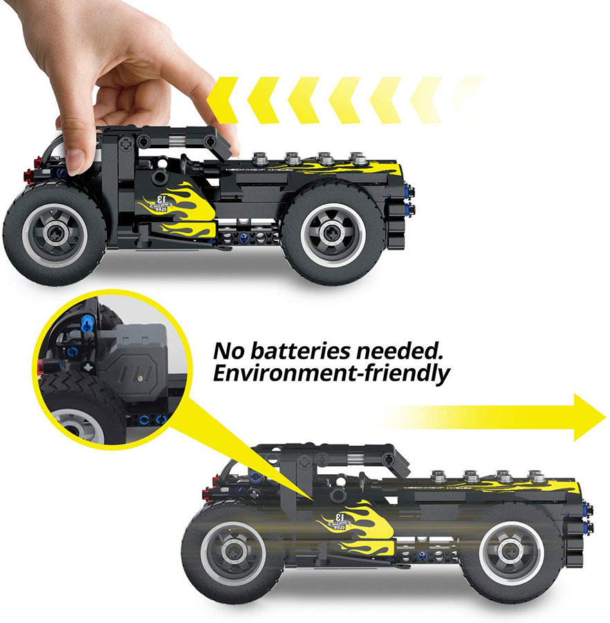 Mechanical Master No.5802 - Educational STEM Pull Back Building Blocks Car Toy - SASTAVLJIVI AUTO 59130 - pogled 4