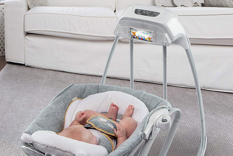 Ingenuity Pametna Ljuljaška i njihalica za bebe Bella Teddy, na struju ili baterije 11019 - pogled 4