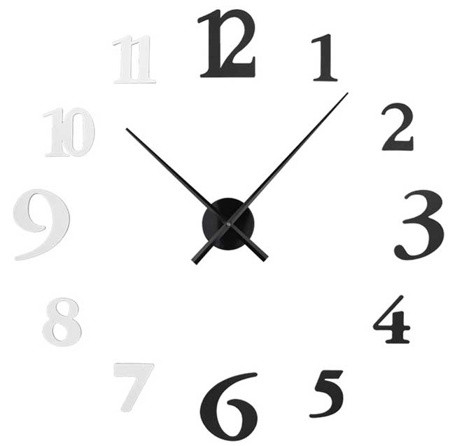 3D Veliki samolepljivi zidni sat T4345WB - pogled 4