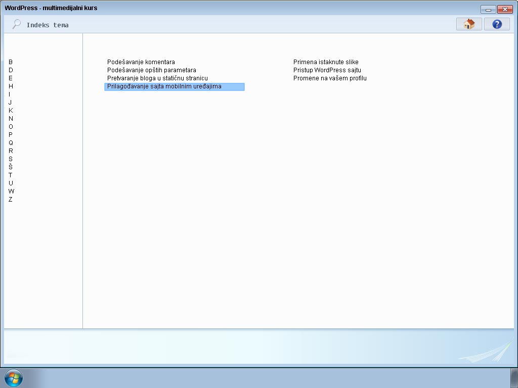 Multimedijalni kurs WordPress - pogled 4