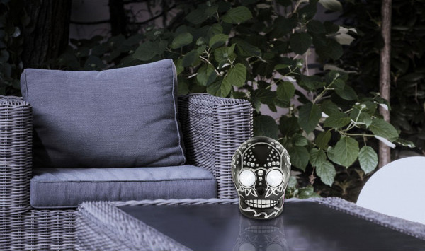 Globo solarna lampa crno-srebrna lobanja - pogled 4