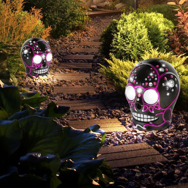 Globo solarna lampa crno-ljubičasta lobanja - pogled 4