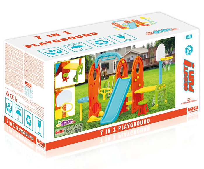 Dečija multifunkcionalna igraonica sa toboganom i ljuljaškom Dolu Toys 3024 - pogled 4