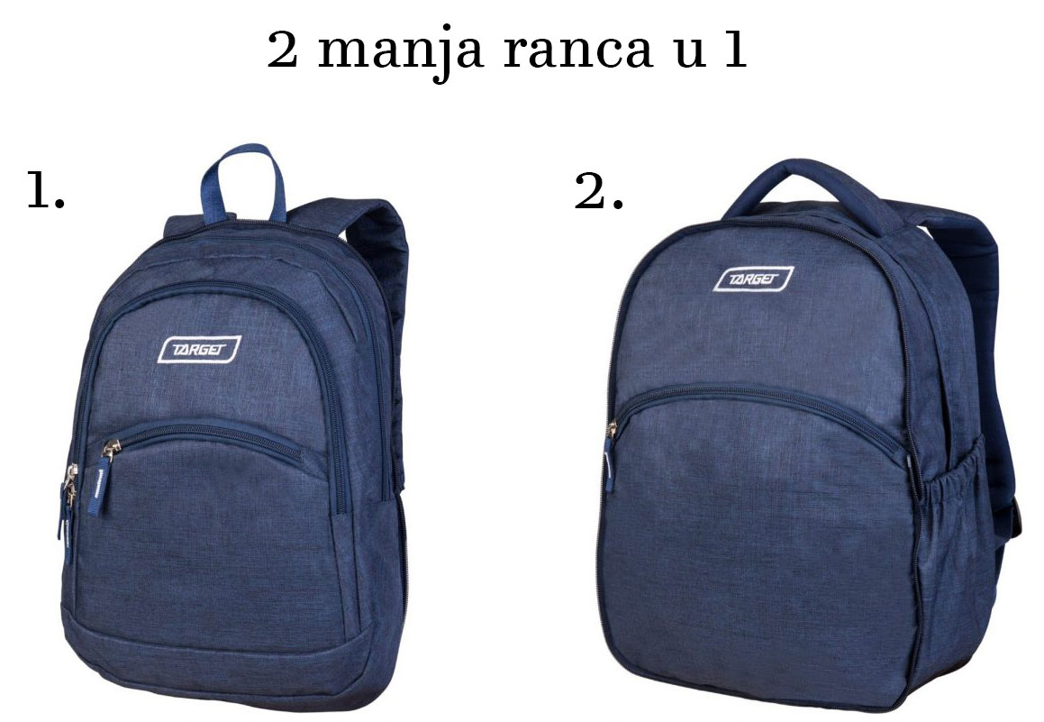 TARGET 2 u 1 - Ranac za školu CURVED Dark Jeans 26645 - pogled 4