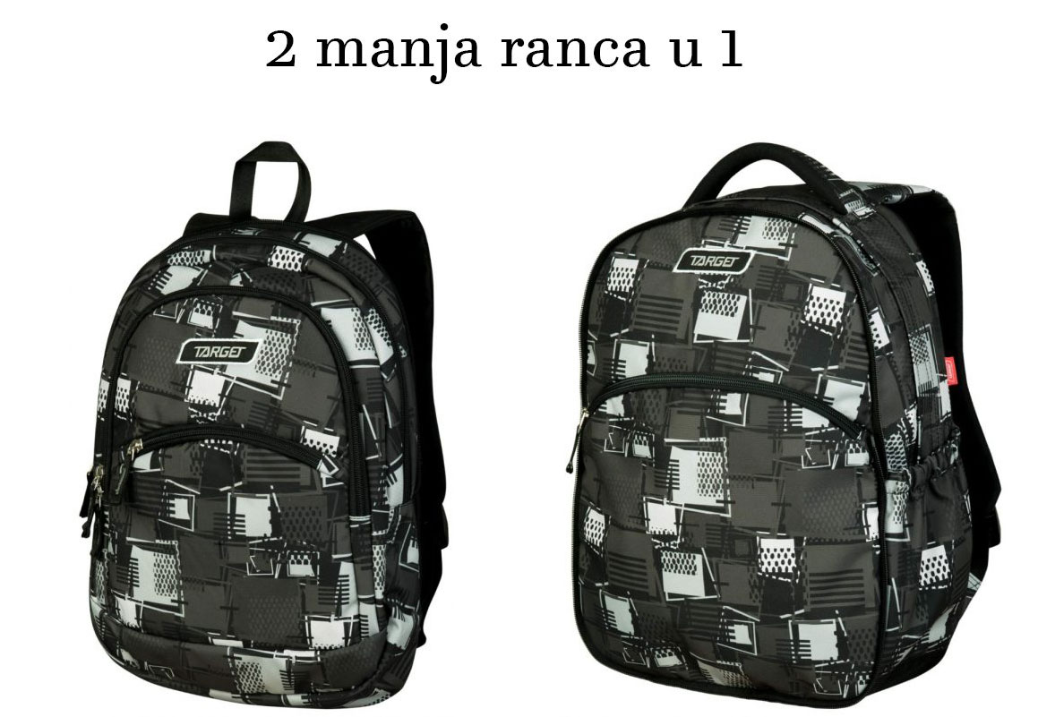 TARGET 2 u 1 - Ranac za školu CURVED Squares 26695 - pogled 4