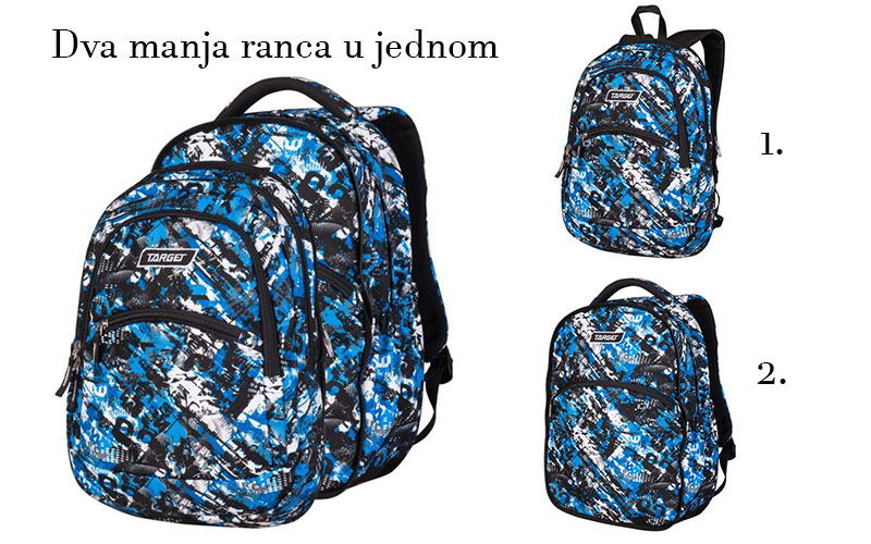 TARGET 2 u 1 - Ranac za školu CURVED Newspaper 26696 - pogled 4