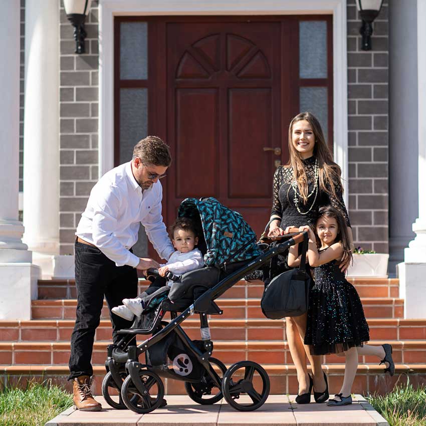 LORELLI Kolica za bebe RIMINI Grey Rhombs + torba za mamu - pogled 4