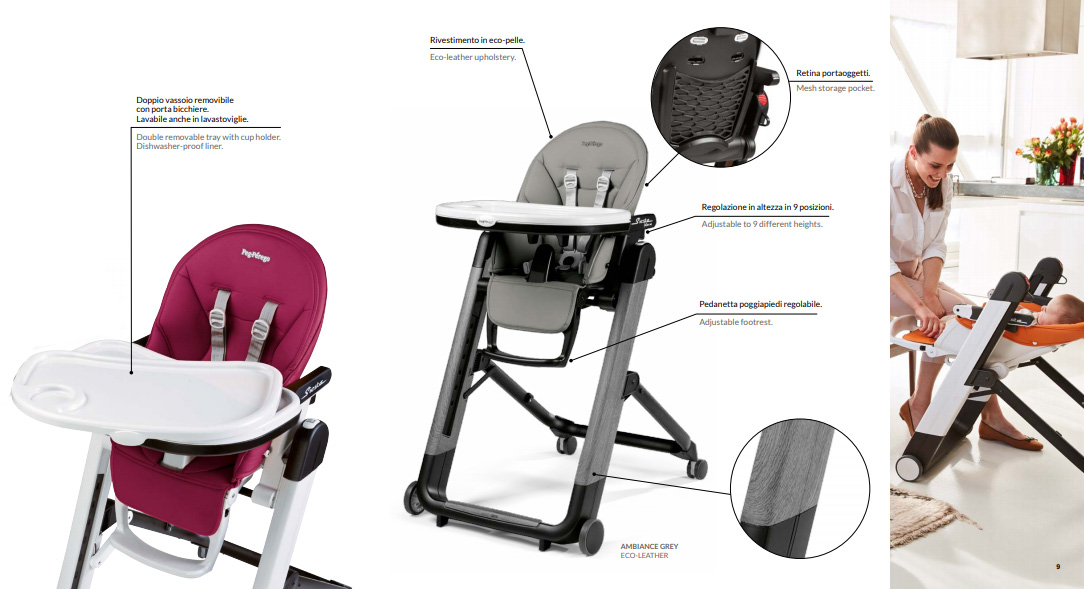 PEG PEREGO Stolica za hranjenje Hranilica SIESTA FOLLOW ME Ebony P3510051369 - pogled 4