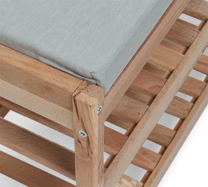 Cipelarnik sa klupom bienWood BIE7005 Sivi jastuk - pogled 4