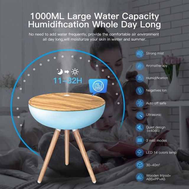 Ovlaživač i Osveživač Vazduha Moye Aroma Difuzor sa LED Osvetljenjem - GX-23K - pogled 4