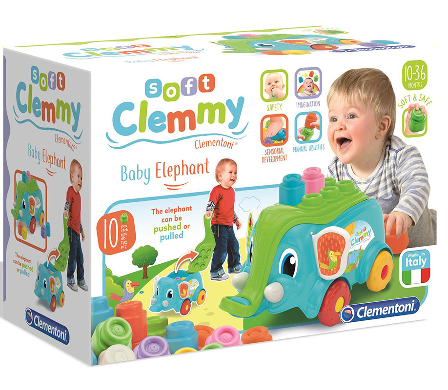 Clementoni Clemmy Slonče kolica sa gumenim kockama 17162 - pogled 4