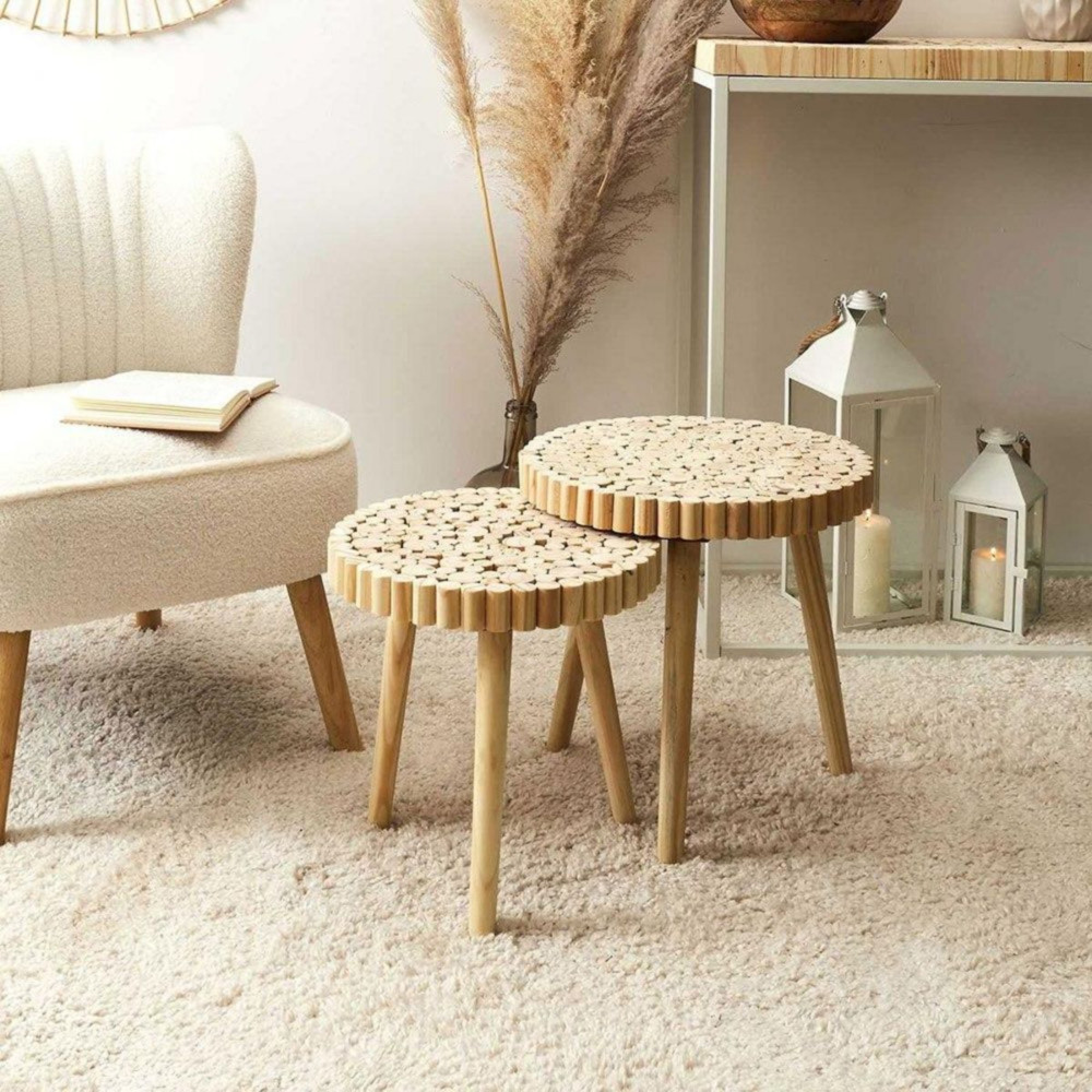 Klub stolovi od drveta set 2 komada Rondin - pogled 4