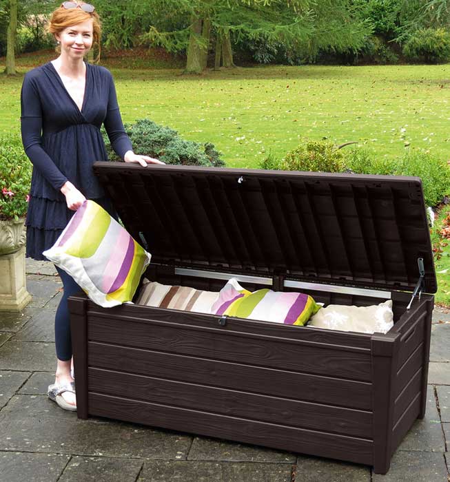 Keter Veliki sanduk za odlaganje stvari Brightwood 455L Brown 230400 - pogled 4