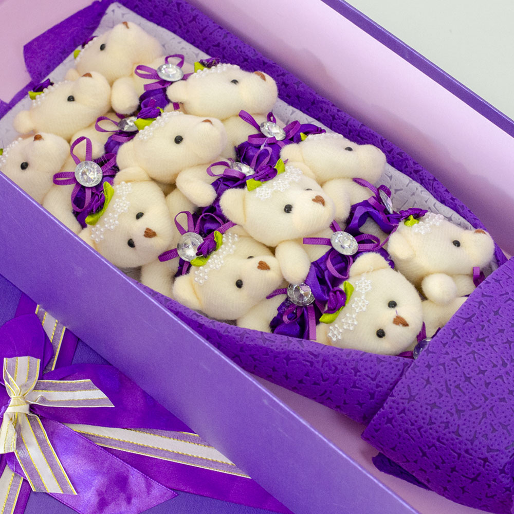 Teddy Bear Buket Ljubičasti - pogled 4