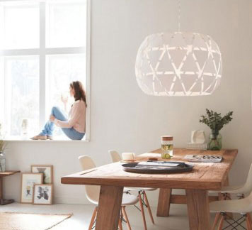 Sandalwood visilica - luster beli 1xmax60W - pogled 4