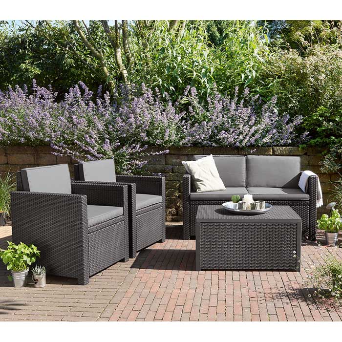 Baštenska garnitura Monaco sa box stolom Grafit - pogled 4