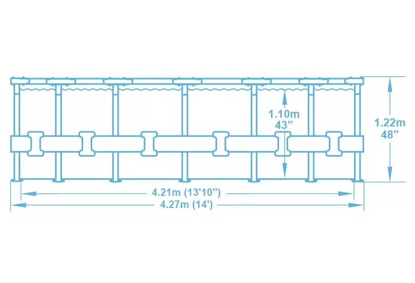 Bestway Bazen sa čeličnim ramom merdevinama i filterskom pumpom 427x122 - pogled 4