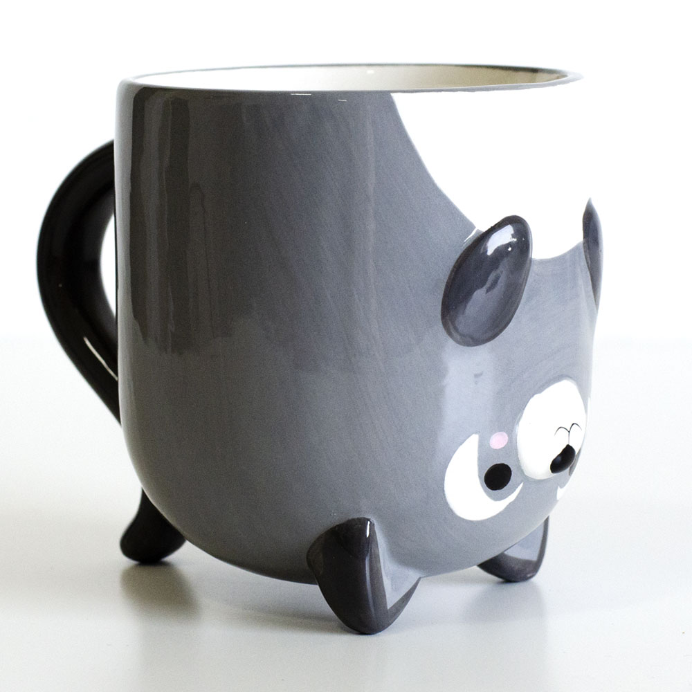 3D šolja sa tacnom Rakun - pogled 4