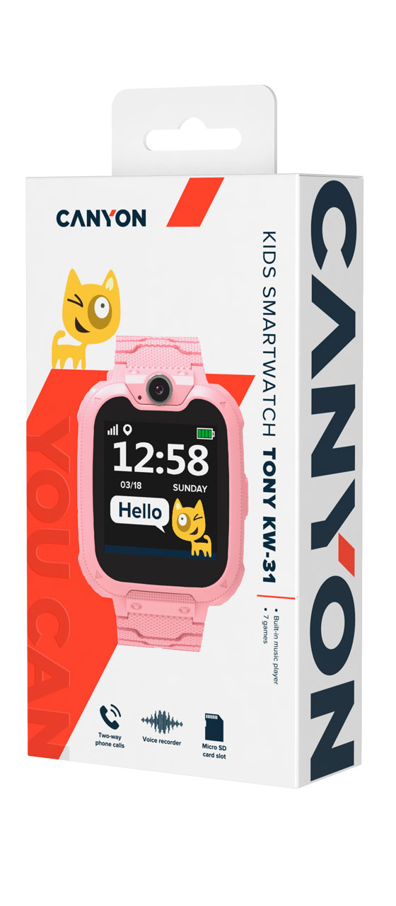 GSM Pametni sat sa kamerom za decu CANYON Tony CNE-KW31RR - pogled 5